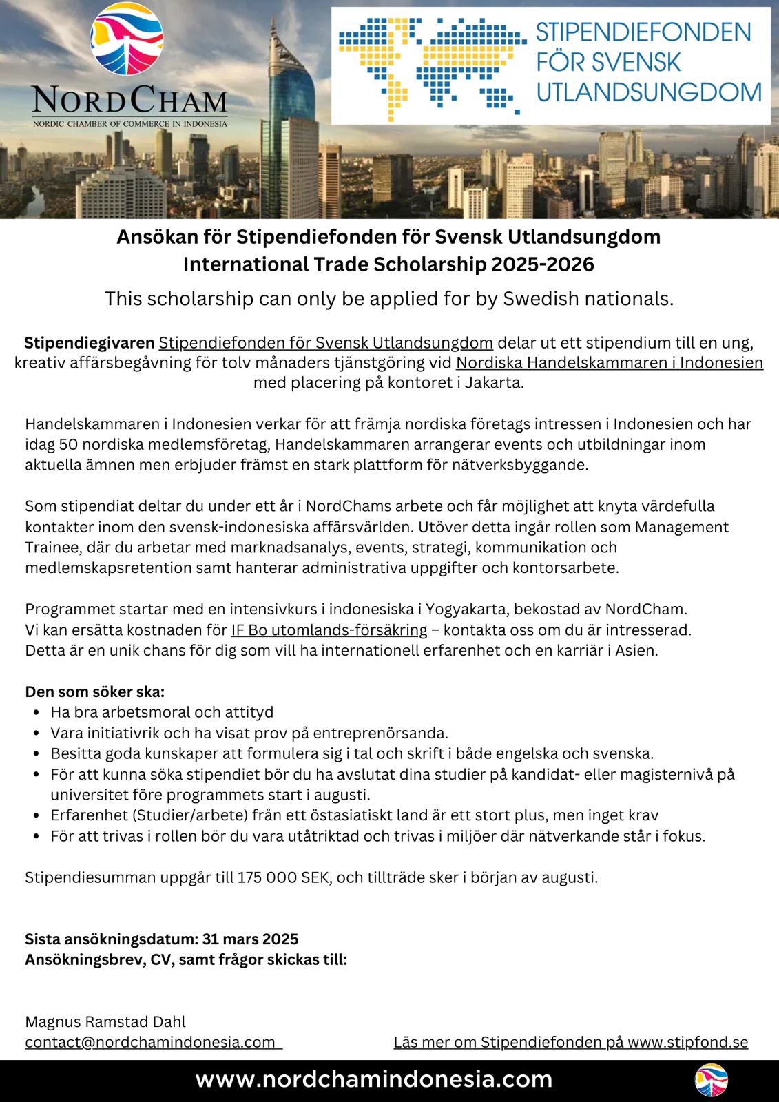 Call for Swedish interns